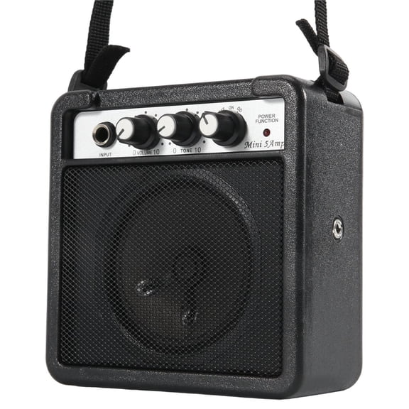 5W Mini Guitar Amplifier Amp Speaker with 3.5mm & 6.35mm Inputs 1/4 Inch Output Volume Tone Adjustment Overdrive