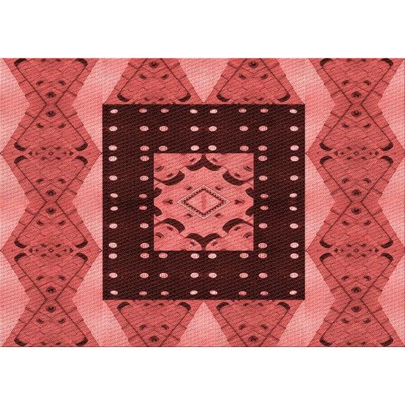 Ahgly Company Indoor Rectangle Patterned Bean Red Area Rugs, 5' x 8'