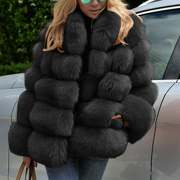 Fjofpr Clothing Womens Fleece Coats Winter Coats Loose Jacket Plush and Thicked Women Plus Size Winter Warm Loose Jacket Coat