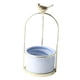 thumbnail image 4 of Maceta de cerámica con forma de flor carnosa con soporte azul, 4 of 9