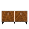 thumbnail image 1 of Walker Edison Buffet TV Moderne en Bois 58 Pouces Blanc et Teck, 1 of 7