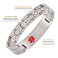 thumbnail image 3 of Wollet Titanium Medical Alert Bracelet for Men, 8.66'', ID Bracelet Personalised, Gift for Dad, Grandfather Width：0.5'' (Seizures), 3 of 5