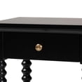 thumbnail image 6 of Baxton Studio Terentia Nightstand with Bobbin Legs 1-Drawer Black, 6 of 10