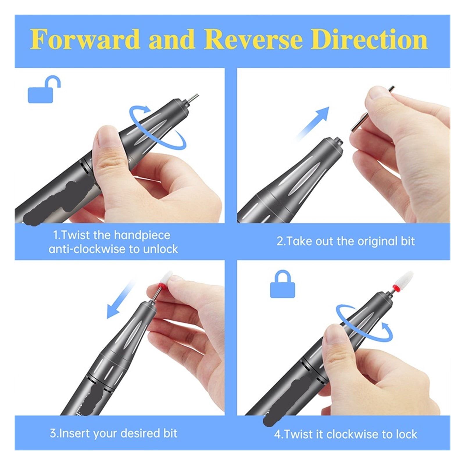 35000RPM Electric Manicure Machine USB Nail Drill For Acrylic Nail Gel Polish Professional E-file Milling Nail Files Salon Tool