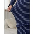thumbnail image 5 of INSPIRE CHIC Women's Maternity Sweater Dress Stripped Ruffle Winter Warm Stretchy Knit Long Sleeve Maxi Dresses Blue X-Large, 5 of 6