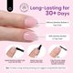 thumbnail image 4 of Press On Nails con forma de escarabajos con punta francesa, 224 unidades, cuadrados cortos rosas, 4 of 7