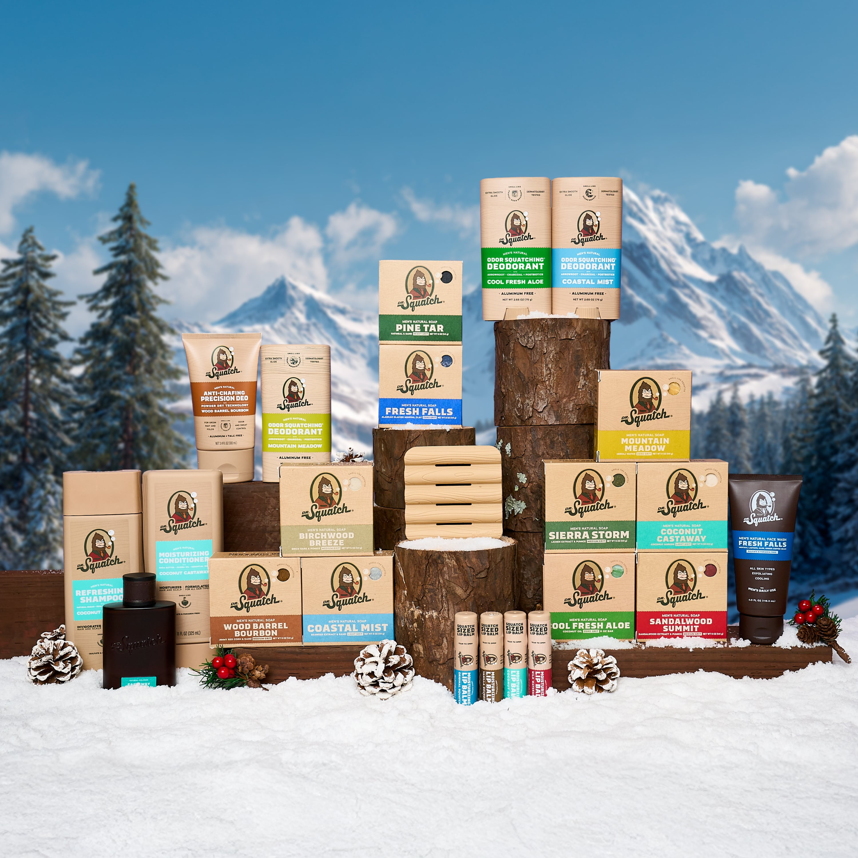 Dr. Squatch Limited Edition Holiday Gift Set, Frosty Peppermint and Polar Rush, 10 oz, 2-Pack