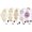 Ivory+Purple, variant on 5 count Plastic Flower Headbands Floral Hair Bands Hoops Accessories
