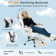 thumbnail image 6 of Costway Office Desk Chair Big and Tall Executive Office Chair with Footrest Lumbar Support White, 6 of 10