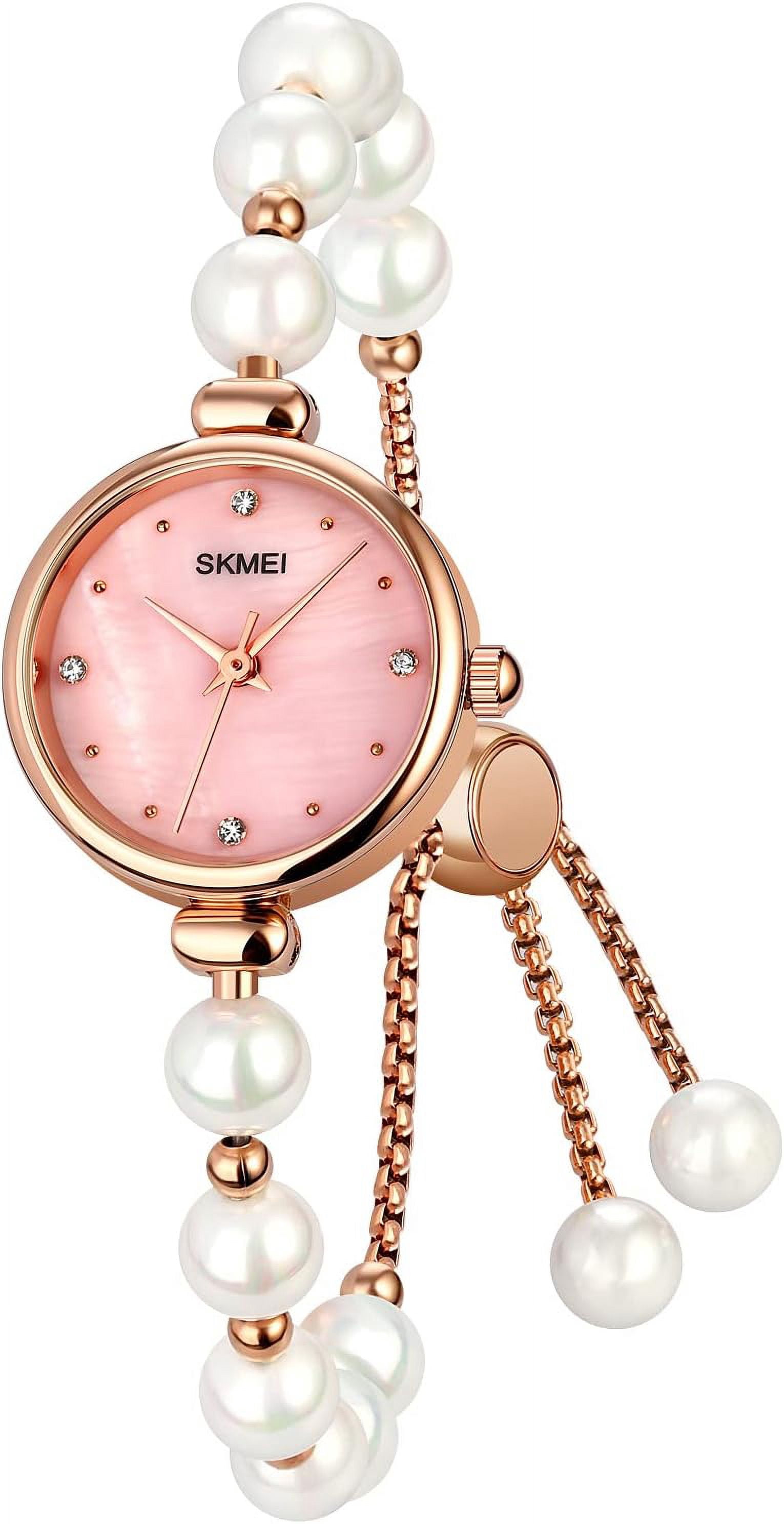 Watches Women Analog Quartz Watch Mosaic with Diamonds Bracelet Dress Watch for Female Waterproof Wristwatch with Rose Gold Bracelet