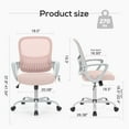 thumbnail image 5 of edx Desk Chair with Ergonomic Lumbar Support for Home, Office, Bedroom, 250lbs, Pink, 5 of 8