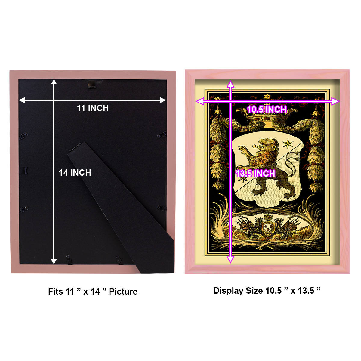 Family Crest III -Framed Print w/glass-Sunset Pink