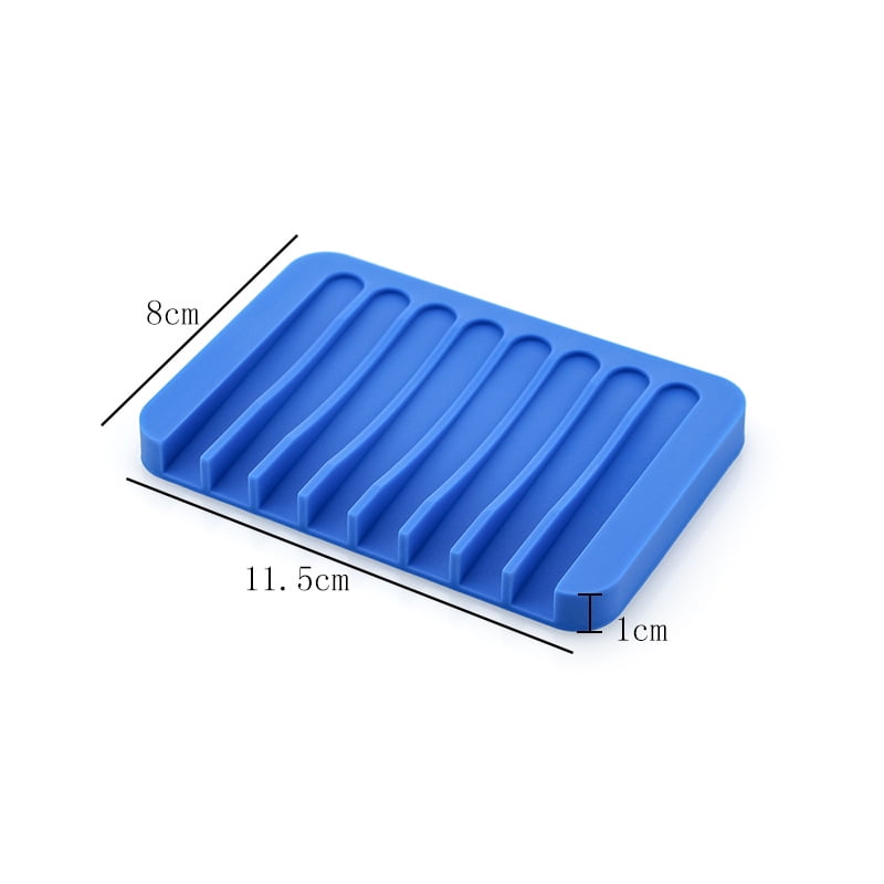 Soap Dish Silicone Self Draining Soap Storage Box Plate Dry Soap Saver ...