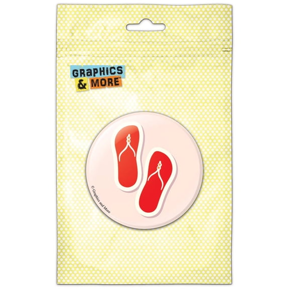 Red Flip Flops Refrigerator Button Magnet