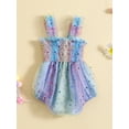 thumbnail image 3 of GXFC Infant Baby Girl Rompers Dress Newborn Girl Summer Sleeveless  Stars Print Tulle Jumpsuit One Piece Skirt Dress Bodysuit 0-24M, 3 of 9