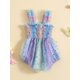 thumbnail image 2 of Vestido de princesa para bebé niña Vestido de volantes con estampado de estrellas Vestido de princesa con tul de colores, 2 of 4