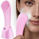 thumbnail image 1 of Cepillo limpiador facial PRITECH recargable de silicona rosa, 1 of 9
