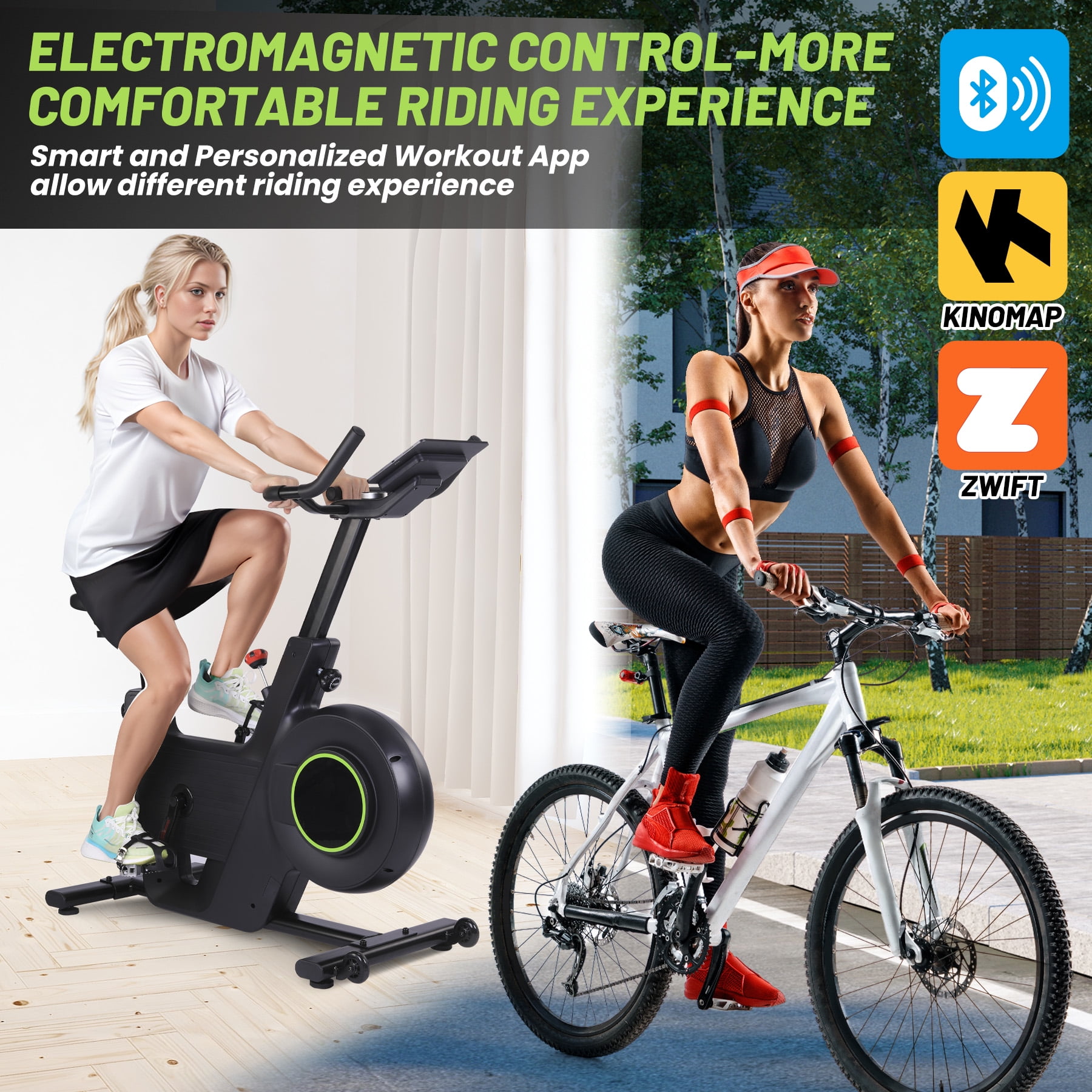Indoor Cycling Bike,Brake Pad/Magnetic Stationary Bike,Low Noise Cycle Bike with App,Indoor Exercise Bike for Home Cardio