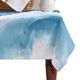 thumbnail image 4 of Orange Navy Blue Ombre Table Cloth Waterproof Tablecloths, Abstract Beach Waves Gradient Tablecloth Dining Table Cover for Kitchen Party Tabletop Outdoor, Rectangle Tablecloth 52x70 Inch, 4 of 9
