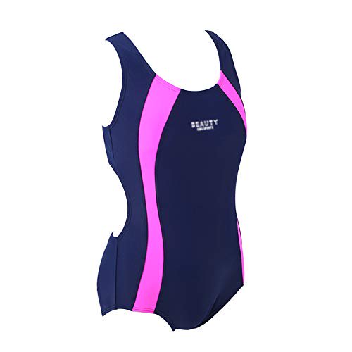 Bylike Children One Piece Splice Competitive Swimsuits Girls Swimwear Wetsuits 152 Dark Blue Walmart Com Walmart Com