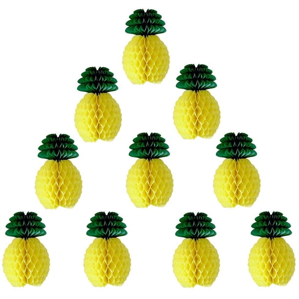 10 piezas de decoración de fiesta de panal de piña, 10 piezas de decoración de fiesta de panal de piña, centros de mesa de piña de papel de seda para colgar en la mesa Fason WRLF-707