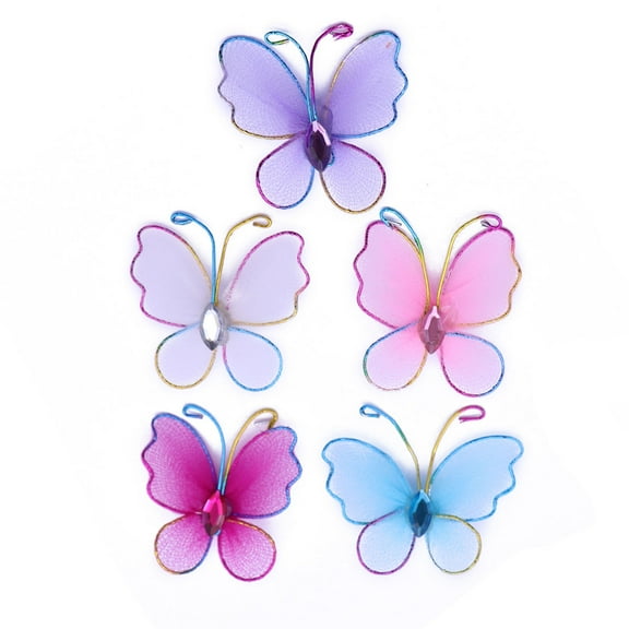 BESTOYARD 50Pcs Hot-glueable Craft Butterfly Embellishments in Assorted Color for Wedding Party DIY Decoration