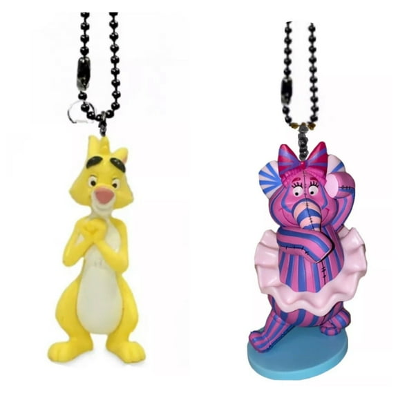 Heffalump Woozle Lumpy & Yellow Rabbit PVC Keychain Dangler Figure Charm 3” New