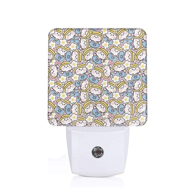 Fotbe Cute Rabbit Luz Nocturna LED, Luz de Noche con Sensor de Luz Natural de Anochecer a Amanecer, Se Enchufa a la Pared, Blanco Cálido 0.5W-UK