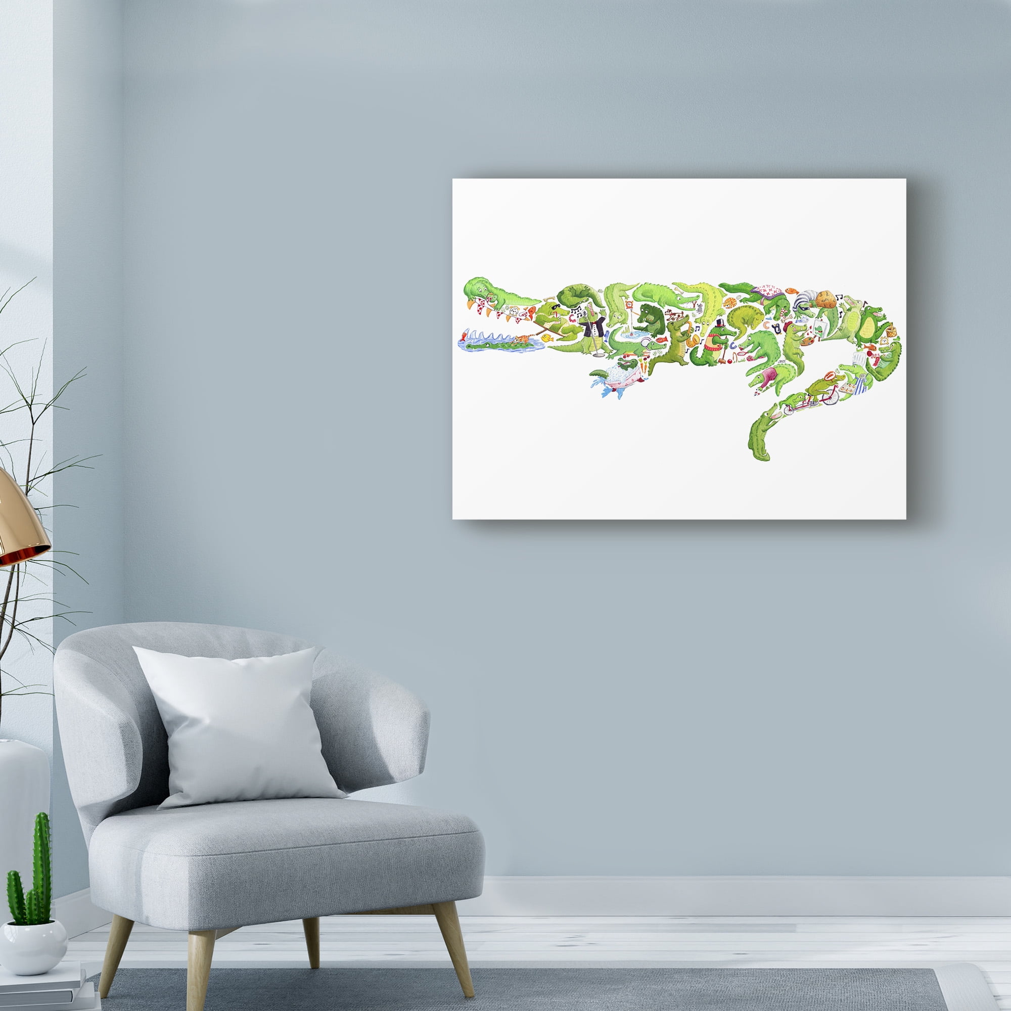 Trademark Fine Art 'Crocodile Collage' Canvas Art by Louise Tate