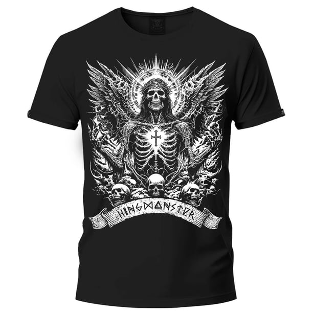 Playera Negra Manga Corta Mediana Hell Christ