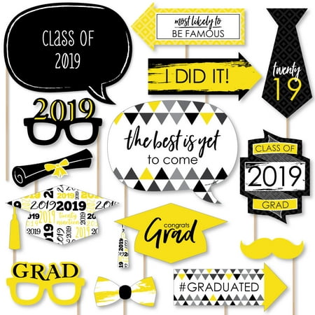 Yellow Grad - Best is Yet to Come - Yellow 2019 Graduation Party Photo Booth Props Kit - 20 (Best Airsoft M4 2019)