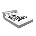 thumbnail image 2 of Ambesonne Saying Fitted Sheet & Pillow Sham Set, Minimalist Style Lettering, Queen, Black and White, 2 of 2