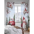 thumbnail image 3 of Winter Christmas Sheer Curtains 108 Inch Long 2 Panels, Snowman Truck Berry Cardinal Bird Blue Light Filtering Rod Pocket Semi Sheer Curtains, Sheer Voile Drapes for Living Room Bedroom, 52"x108", 3 of 5