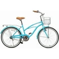 thumbnail image 5 of ACEGER 26 inch woman cruiser bike single speed bicycle with rattan basket and rear rack, Sky Blue, 5 of 6