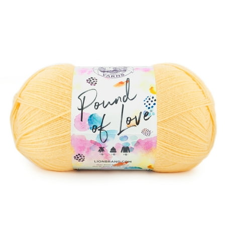 UPC: 0842093107606 | Lion Brand Yarn Pound of Love Honey Bee 1 Pound Baby Medium Acrylic Yellow Yarn 1 Pack