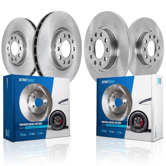 Detroit Axle - Brake Rotors for Chevy Malibu Equinox Buick LaCrosse Regal TourX Sportback GMC Terrain, Disc Brake Rotors Set Replacement: 11.81" inch Front and 11.34" inch Rear Rotor