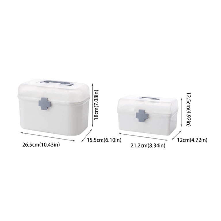BMYJ White Large Empty First Aid Box for Family, Office, Travel