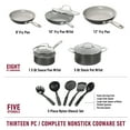 thumbnail image 5 of Granitestone Pro 13 Pc Set Pots and Pans Set Non Stick with Utensils, Hard Anodized Ceramic Cookware Set with Skillet, Diamond & Mineral Coating, Oven/Dishwasher Safe, Chalk, 5 of 11