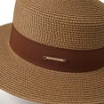 thumbnail image 4 of Womens Beach Straw Sun Hat Summer Classic Boater Sun Hat Panama Short Brim Fedora for Party Travel, 4 of 7