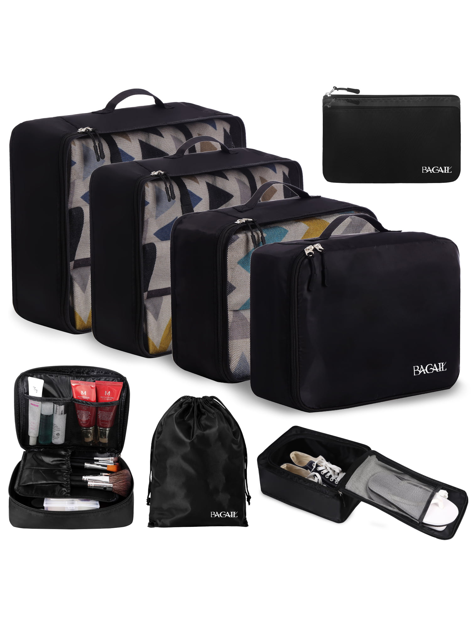 Essentials: BAGAIL 8 Set Packing Cubes, Lightweight Travel Luggage Org – C  Suite Travel