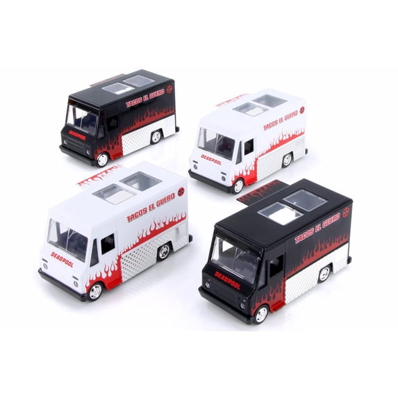 Jada Deadpool Taco Truck Diecast Car Set - Box of 12 assorted 1/32 Scale Diecast Model Cars