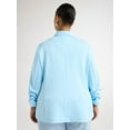 thumbnail image 3 of Scoop Women's and Women’s Plus Relaxed Ultimate ScubaKnit Blazer with Scrunch Sleeves, Sizes XS-4X, 3 of 5