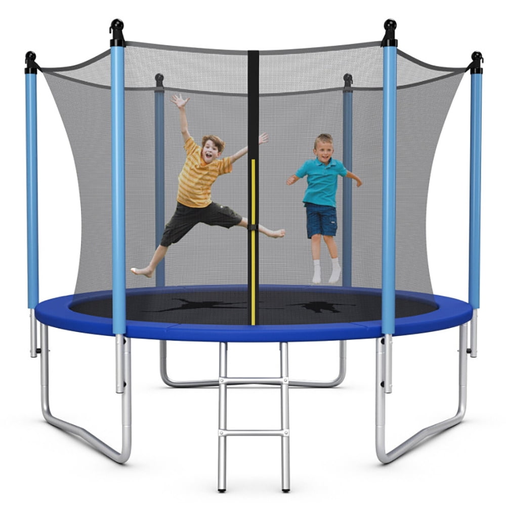 Aimee Lii 14 Feet Jumping Exercise Recreational Bounce Trampoline with Safety Net, Outdoor Trampoline for Kids