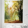 thumbnail image 1 of Fall Tapestry, Autumn View in a Forest with Faded Color Leaves European Northern Dutch Fall Image, Fabric Wall Hanging Decor for Bedroom Living Room Dorm, 5 Sizes, Orange Green, by Ambesonne, 1 of 1