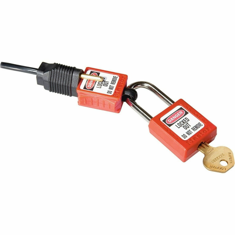 Master Lock Prong Lockout - For Electrical Plug - Red Master Lock Prong Lockout - For Electrical Plug - Red