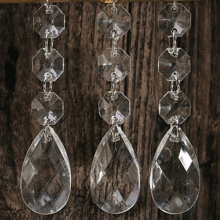 

12 Pcs Crystal Beads Acrylic Crystal Shaped Diamond Garland Chandelier Hanging Wedding Transparent Flat Water Drops
