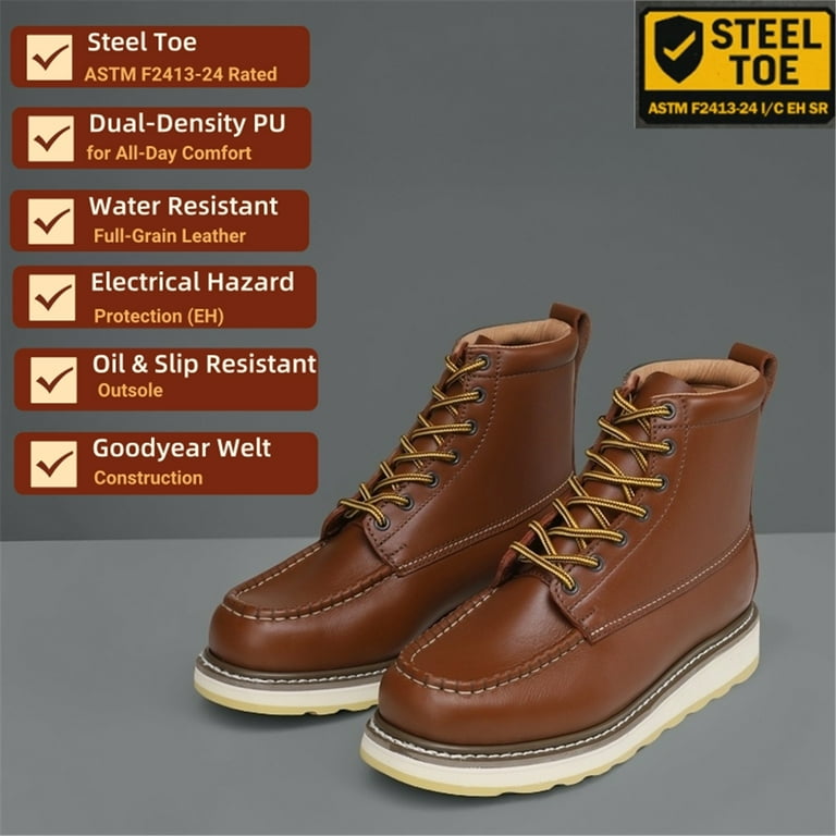 DH84992 Steel Toe Mens Work Boots,Non-Slip Durable And Oil