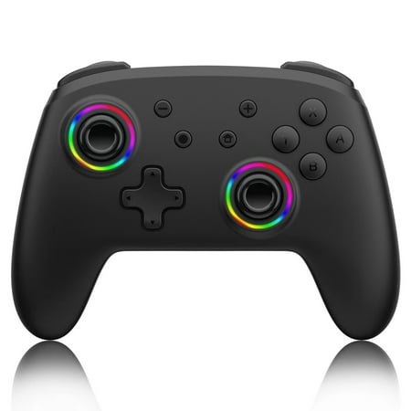 Cenxaki Switch Controller, Switch Pro Controller Compatible with Switch/Switch Lite, Wireless Gamepad with 7 LED Colors/ Motion Control/Dual Vibration/Turbo