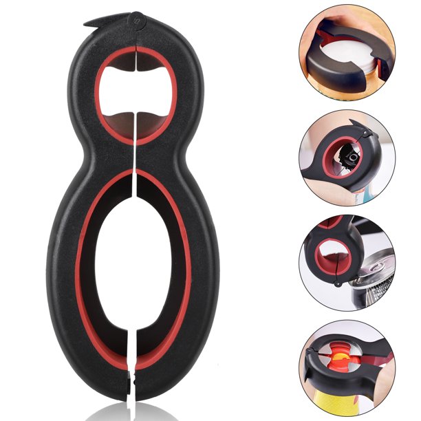 EEEkit Bottle Opener, 6 in 1 Easy Grip Jar Opener, Can Opener for