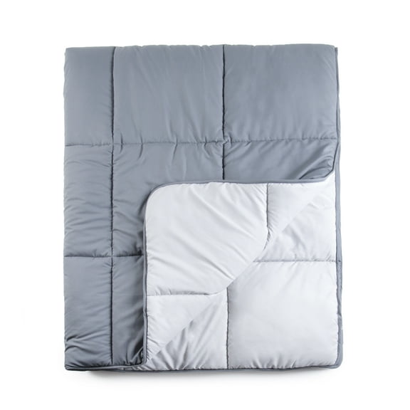 Tadpoles Box Quilted Comforer, Twin Size, Grey